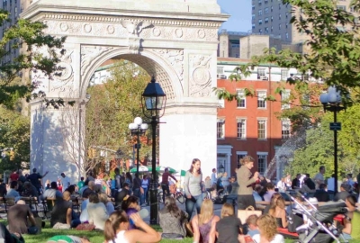 People in Washington Square Park