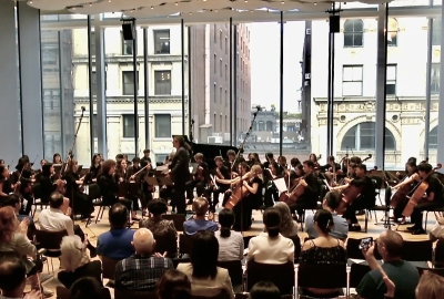 NYU orchestra performing in Paulson Center