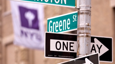 directional signs on campus