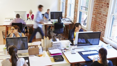 employees in office space