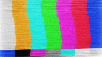 Color bars glitch on a TV