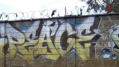 Peace graffiti on wall
