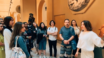 Teacher with students