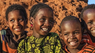 Group of young children in Africa