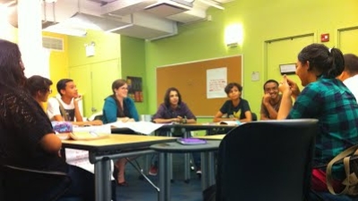 Classroom at NYU attended by high school students