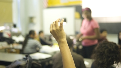 Student raising hand