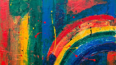 Rainbow colored paint