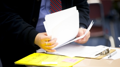 teacher grading papers