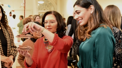Women with art.
