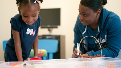 Child and Parent Working together