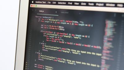 Computer screen showing code