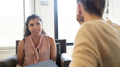 A grad student consulting with a professor