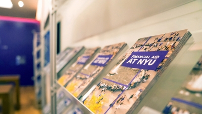 Brochures displayed at the Welcome Center