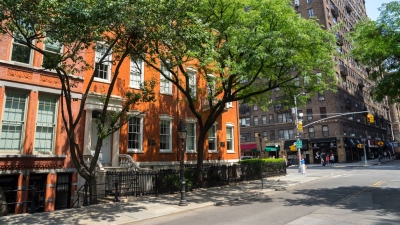Brownstones along Washington Square North