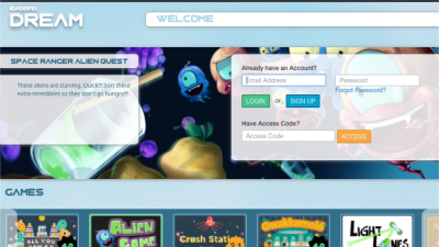 Screenshot of DREAM Website