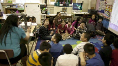 Students on Floor in Class