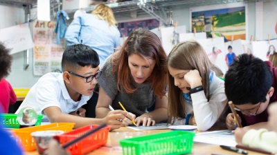 Art Teacher with Students