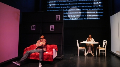 NYU students acting in Spring play Rest in Peace