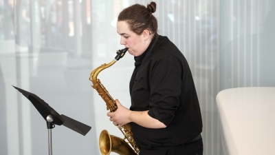 NYU saxophone player