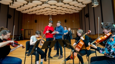 Summer Strings Practicing in Paulson Center