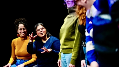 Drama Therapy professor working with her students