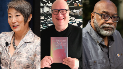 a collage of headshots featuring 3 of the recent visiting scholars