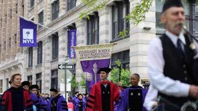 Doctoral procession in Washington Square Park