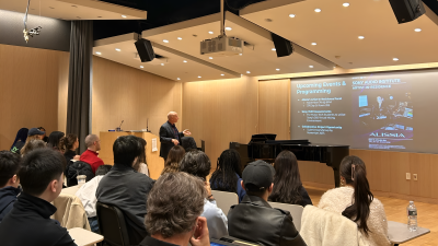 Professor Miller speaking at SAI Open House