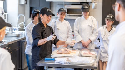 NYU Food Lab student group with instructor