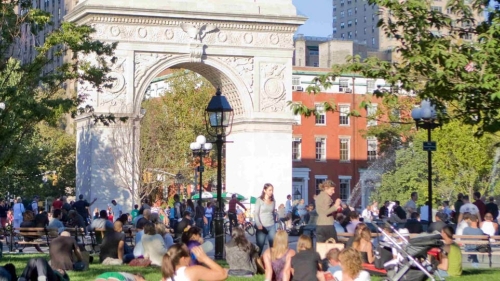 People in Washington Square Park