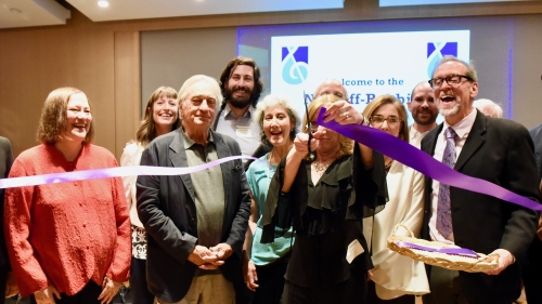 Pamela Morris-Perez, Interim Dean, NYU Steinhardt, Cuts Purple Ribbon at Nordoff-Robbins Anniversary Event