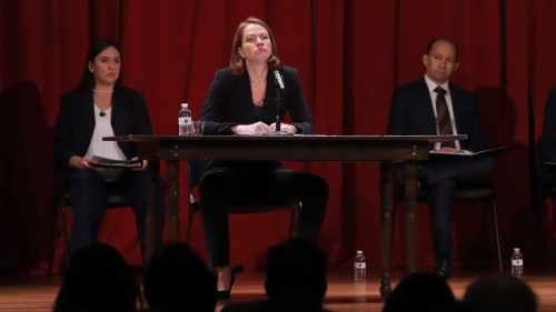 Suzy Hunt portrays Brett Kavanaugh, ©Gallo: Courtesy of NYU Photo Bureau