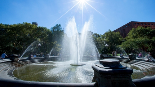 fountain in Washington Square