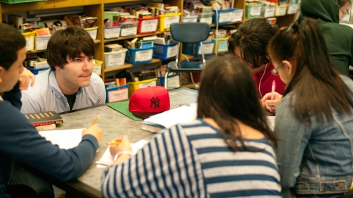 Inside a classroom