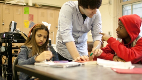 Two students and a tutor