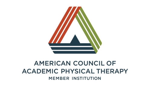 American Council of Academic Physical Therapy Member Institution with the organization's triangular logo.