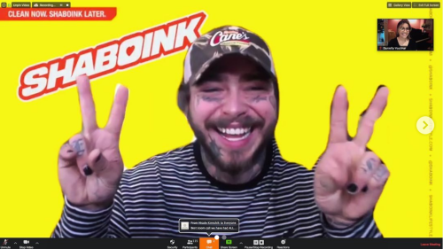 Post Malone in zoom class