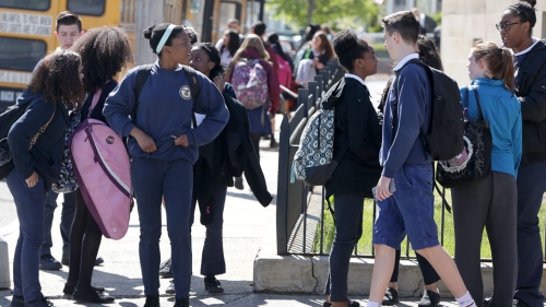 Students outside school