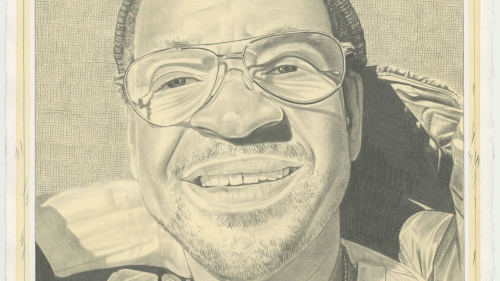Pencil drawing of Lyle Ashton Harris