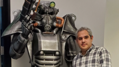 picture of MCC student Tony Brave posing with action hero