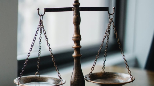 scales of justice and gavel