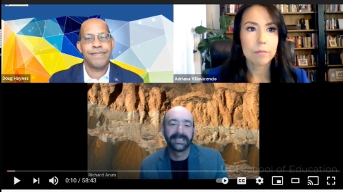 Photo is a screenshot of a video titled "Am I My Brother's Keeper: Improving the Educational Experiences and Outcomes of Black and Latinx Males"