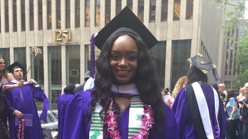 woman in graduation attire