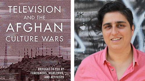 Picture of Wazmah Osman alongside her new book, Afghan Culture Wars