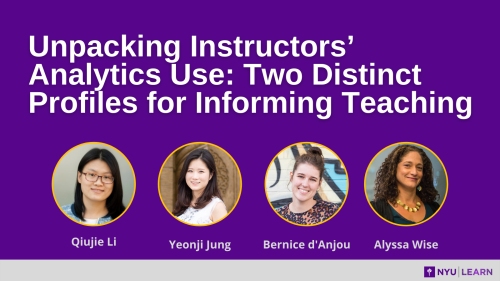 Unpacking Instructors’ Analytics Use: Two Distinct Profiles for Informing TeachingQiujie Li, Yeonji Jung, Bernice d'Anjou, Alyssa Wise