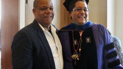 Scott and his brother, Craig, celebrate commencement 2016.