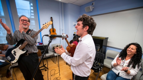 NYU music therapy class in progress