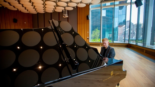 Piano Player at the Piano in Paulson Center