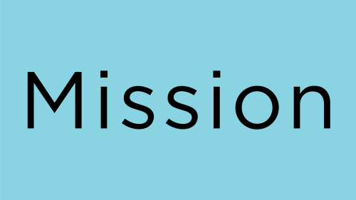 Graphic captures a light blue rectangular box featuring black colored text which reads "Mission". This pertains to the mission of the ASD Nest Support Project sub-unit.