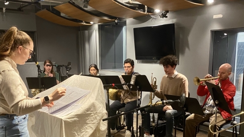 Screen Scoring guest leading a class